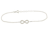 Classic Design Eternity 925 Sterling Silver Adjustable Bracelet